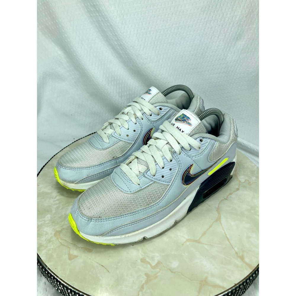 Nike Air Max 90 "3D SWOOSH" Shoes Womens 8 White Grey Streetwear Comfy Sneakers - Picture 4 of 11